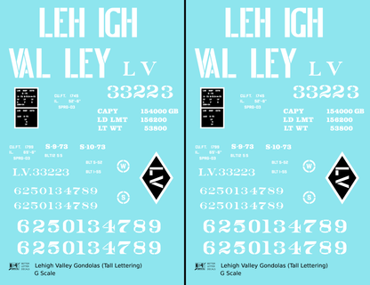 Lehigh Valley Gondola White Tall Lettering