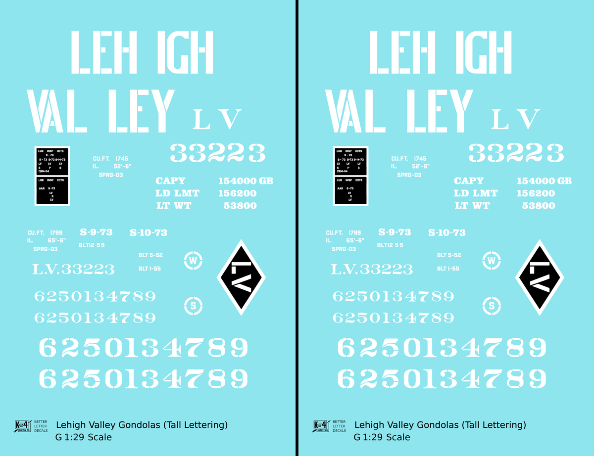 Lehigh Valley Gondola White Tall Lettering