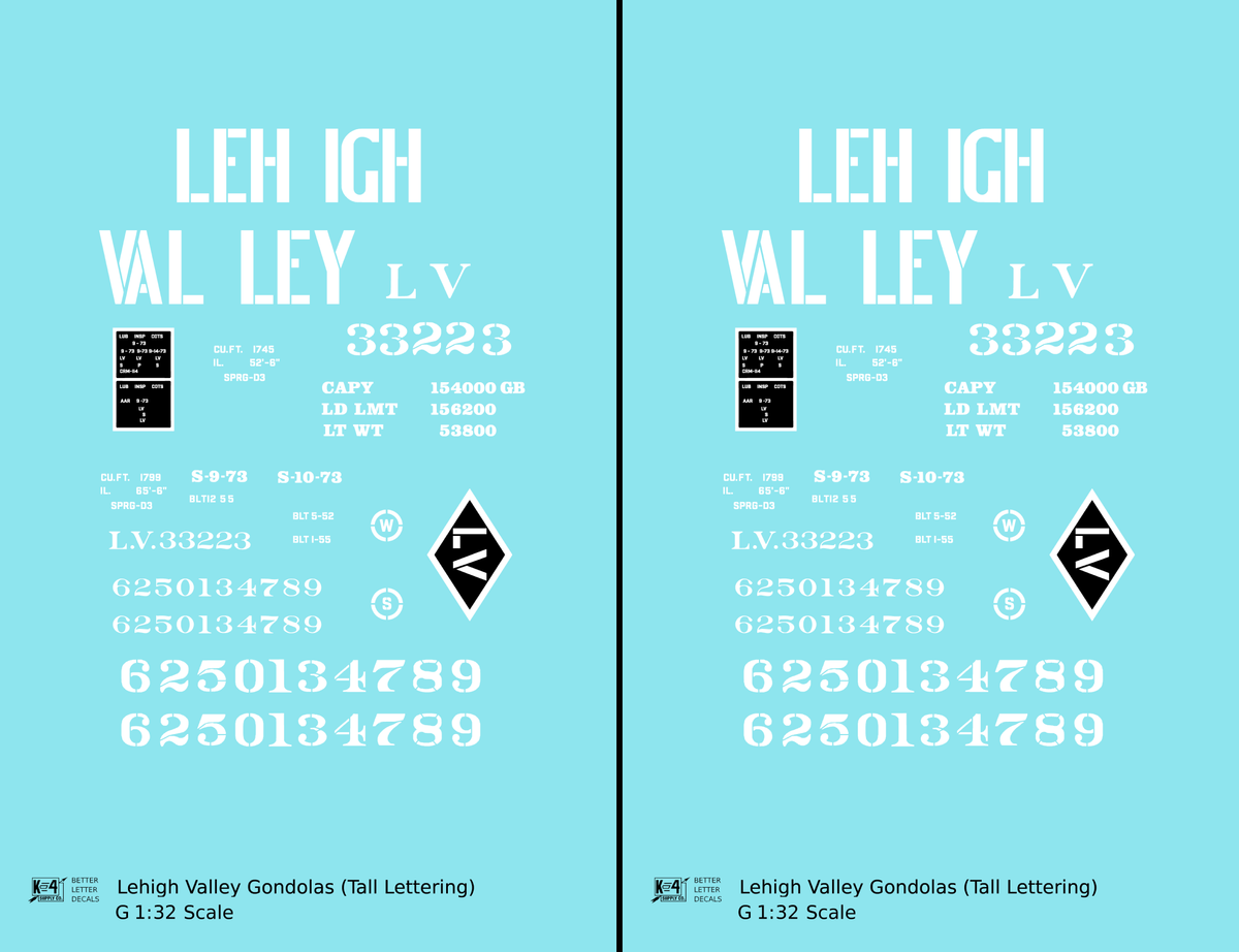 Lehigh Valley Gondola White Tall Lettering