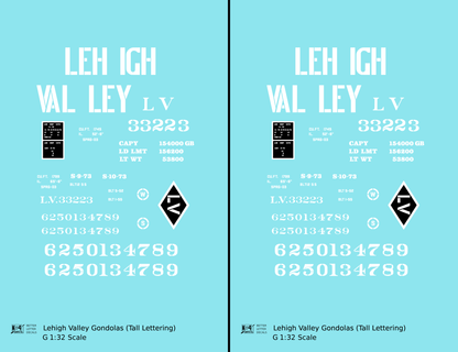 Lehigh Valley Gondola White Tall Lettering