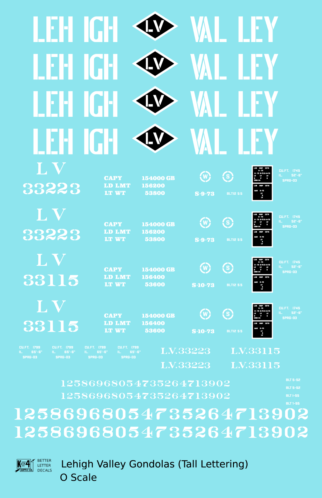 Lehigh Valley Gondola White Tall Lettering
