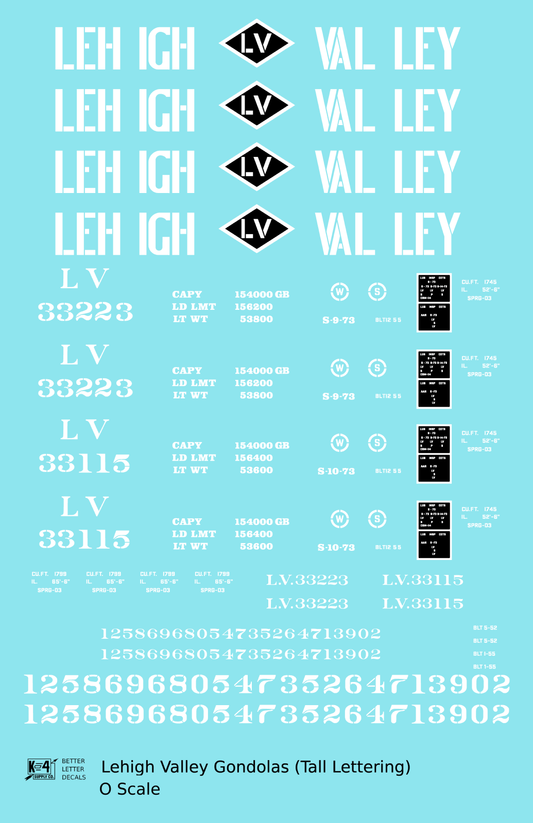 Lehigh Valley Gondola White Tall Lettering