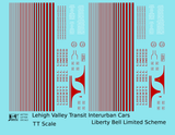 Lehigh Valley Transit Interurban Trolley Car Red Liberty Bell Limited - Decal - Choose Scale