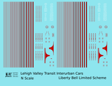 Lehigh Valley Transit Interurban Trolley Car Red Liberty Bell Limited - Decal - Choose Scale