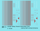 Lehigh Valley Transit Interurban Trolley Car Red Liberty Bell Limited - Decal - Choose Scale