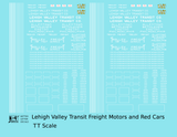 Lehigh Valley Transit Interurban Trolley Car and Freight Motor White Trolley Freight - Decal - Choose Scale
