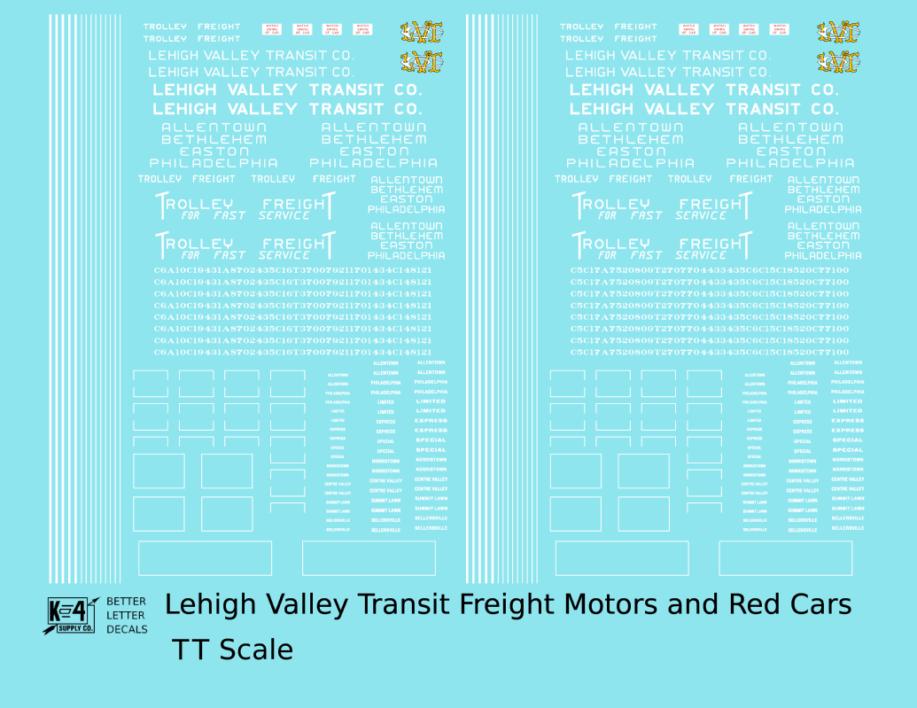 Lehigh Valley Transit Interurban Trolley Car and Freight Motor White Trolley Freight