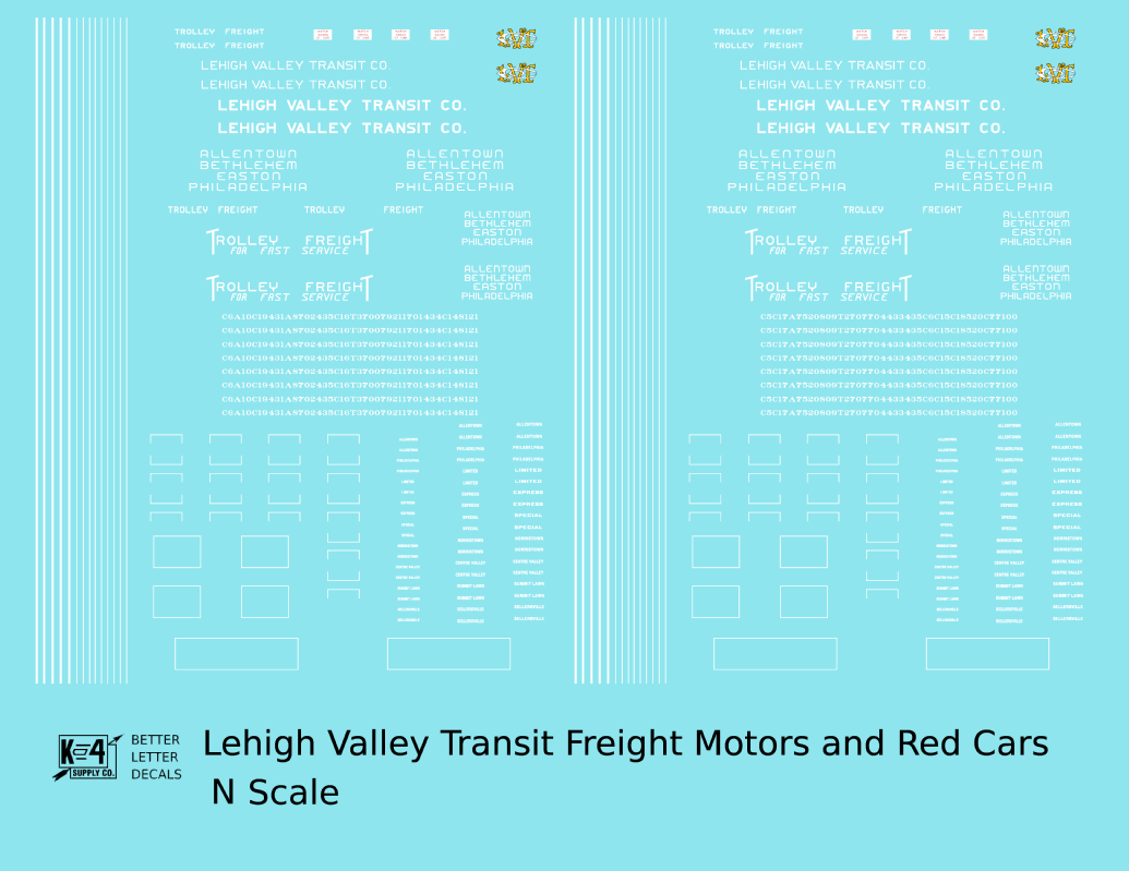 Lehigh Valley Transit Interurban Trolley Car and Freight Motor White Trolley Freight