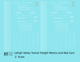 Lehigh Valley Transit Interurban Trolley Car and Freight Motor White Trolley Freight - Decal - Choose Scale