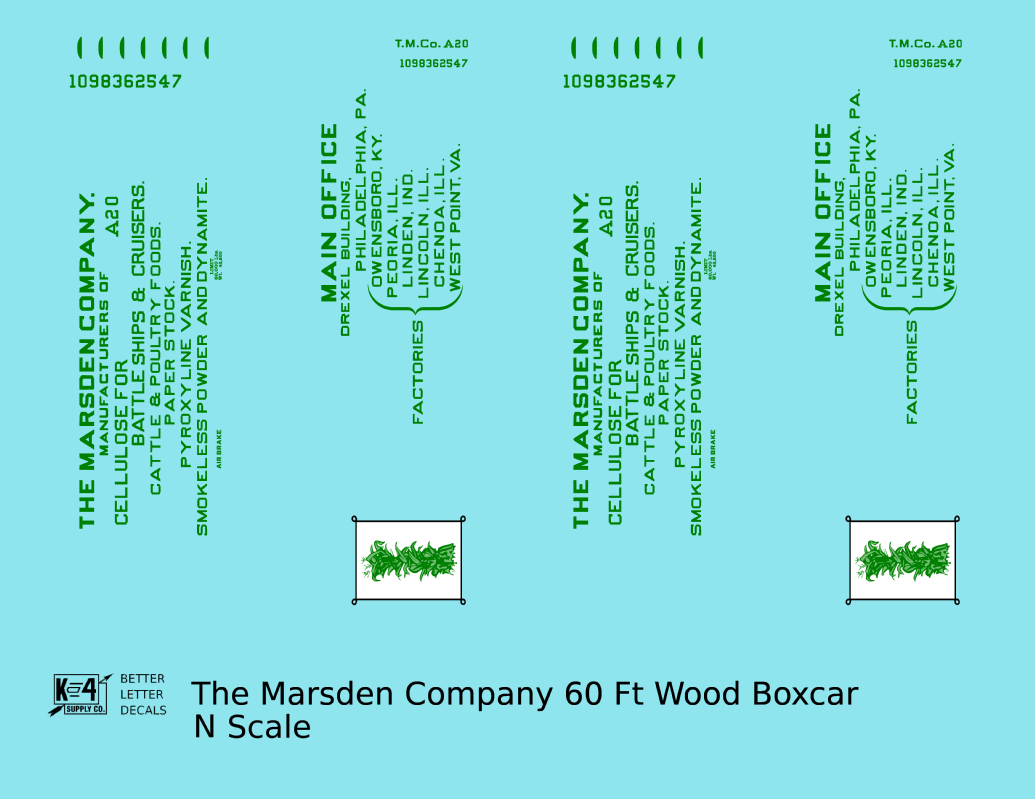 The Marsden Company 60 Ft Billboard Boxcar Dark Green
