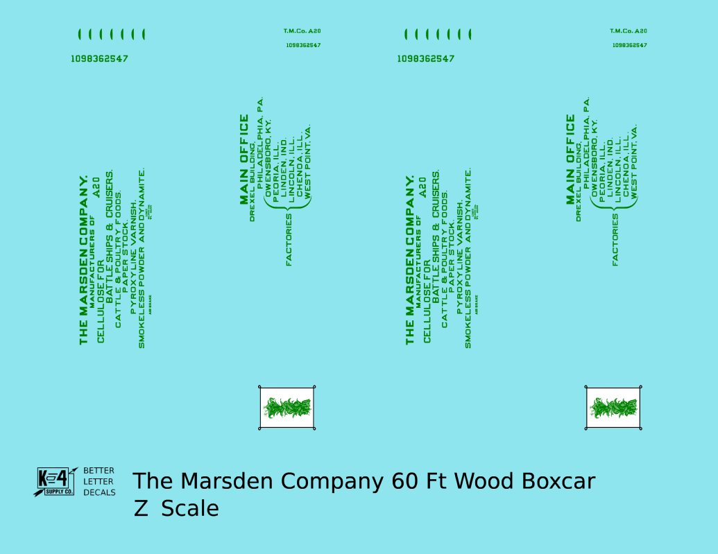 The Marsden Company 60 Ft Billboard Boxcar Dark Green