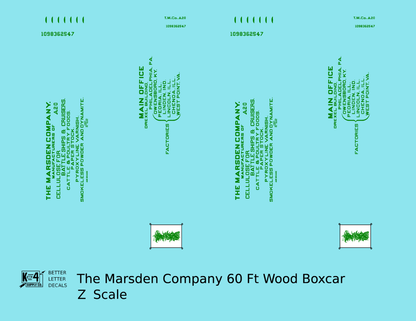 The Marsden Company 60 Ft Billboard Boxcar Dark Green