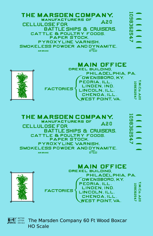 The Marsden Company 60 Ft Billboard Boxcar Dark Green