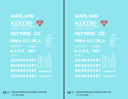 Marland Refining Co. Tank Car White Ponca City, Oklahoma