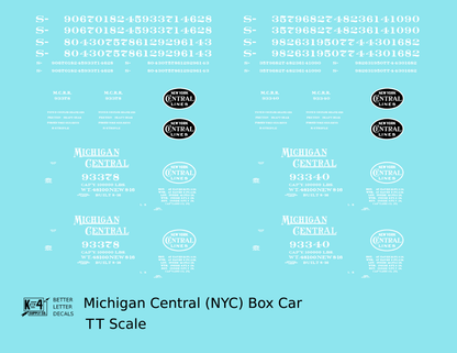 Michigan Central 40 Ft Boxcar White New York Central