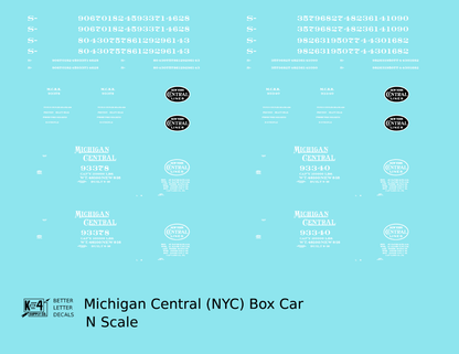 Michigan Central 40 Ft Boxcar White New York Central