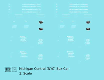 Michigan Central 40 Ft Boxcar White New York Central