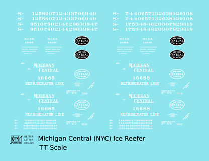 Michigan Central Wood Ice Reefer White New York Central