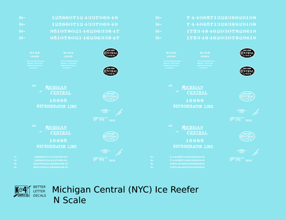 Michigan Central Wood Ice Reefer White New York Central