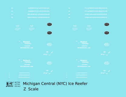 Michigan Central Wood Ice Reefer White New York Central