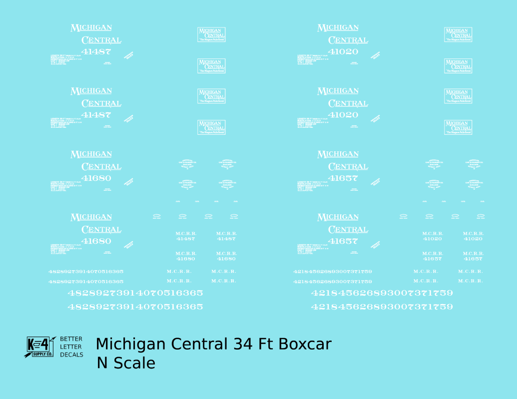 Michigan Central 34 Ft Boxcar White