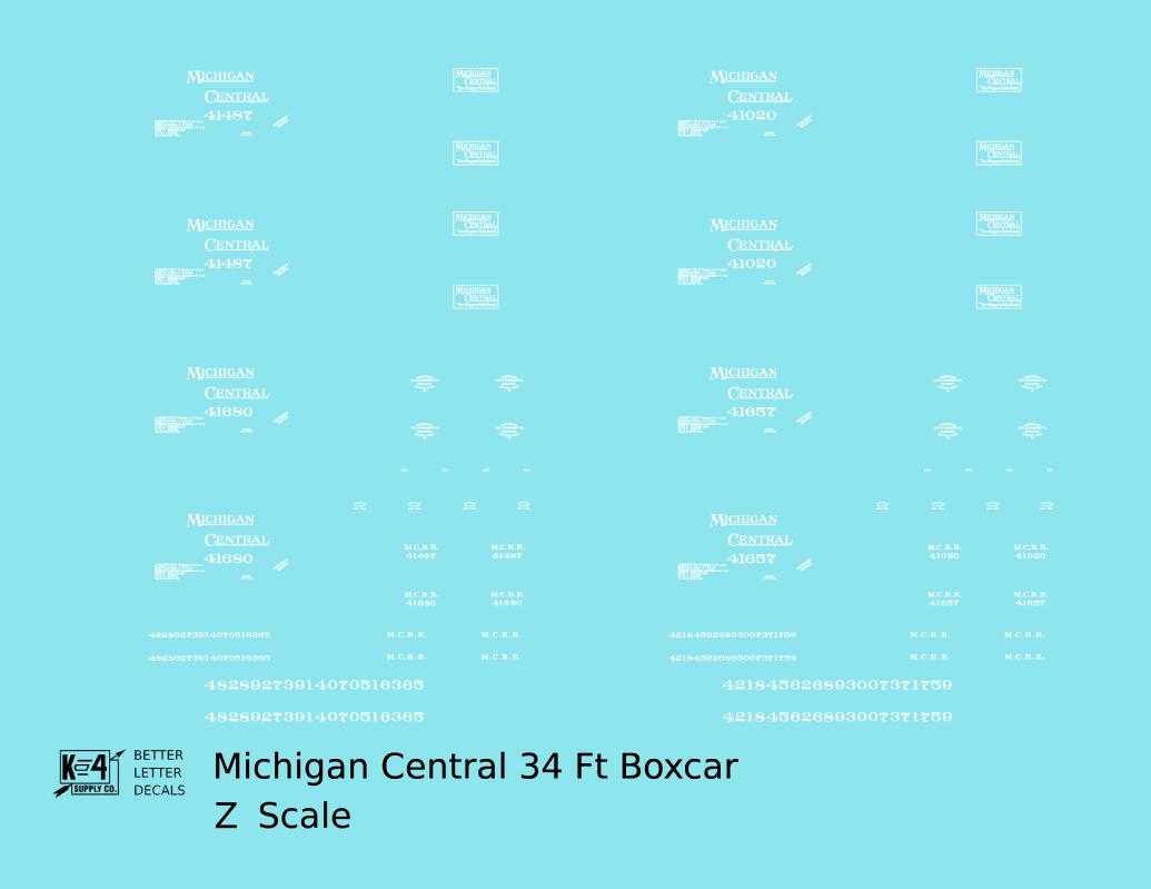 Michigan Central 34 Ft Boxcar White