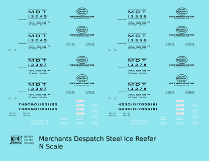 Merchants Despatch MDT NYC Steel Ice Reefer Black Gothic Lettering