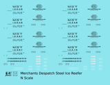 Merchants Despatch MDT NYC Steel Ice Reefer Black Gothic Lettering