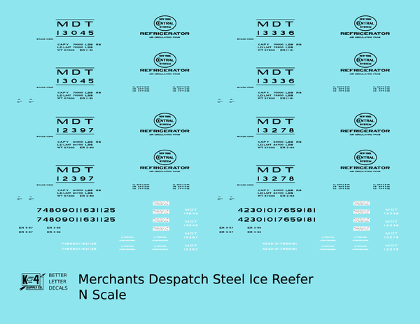 Merchants Despatch MDT NYC Steel Ice Reefer Black Gothic Lettering - D ...