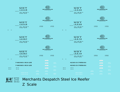 Merchants Despatch MDT NYC Steel Ice Reefer Black Gothic Lettering
