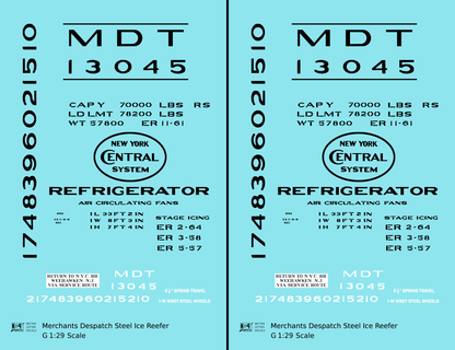 Merchants Despatch MDT NYC Steel Ice Reefer Black Gothic Lettering