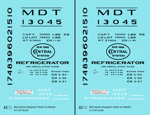 Merchants Despatch MDT NYC Steel Ice Reefer Black Gothic Lettering - D ...