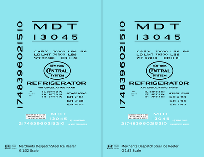Merchants Despatch MDT NYC Steel Ice Reefer Black Gothic Lettering