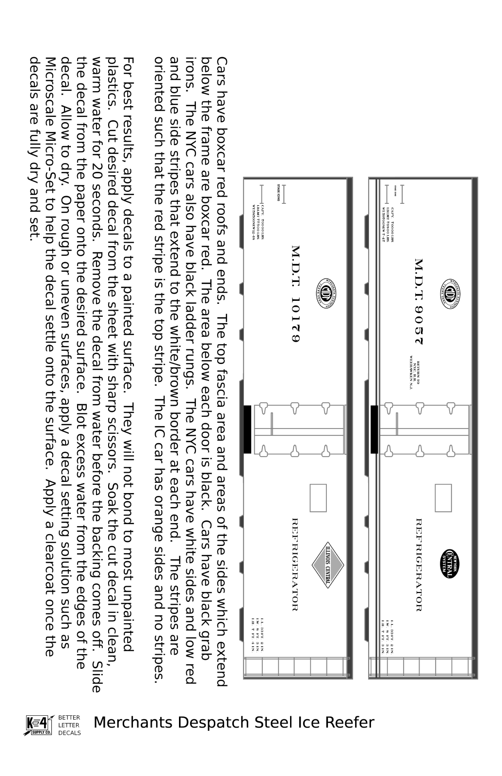 Merchants Despatch MDT NYC IC Steel Ice Reefer  Roman Lettering