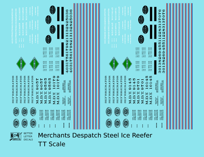 Merchants Despatch MDT NYC IC Steel Ice Reefer  Roman Lettering