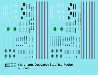 Merchants Despatch MDT NYC IC Steel Ice Reefer  Roman Lettering