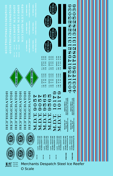 Merchants Despatch MDT NYC IC Steel Ice Reefer  Roman Lettering