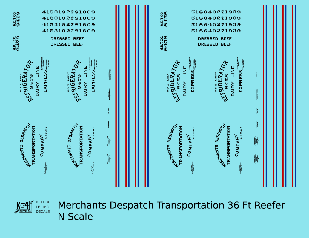 Merchants Despatch MDT Wood Ice Reefer  Early Paint Scheme