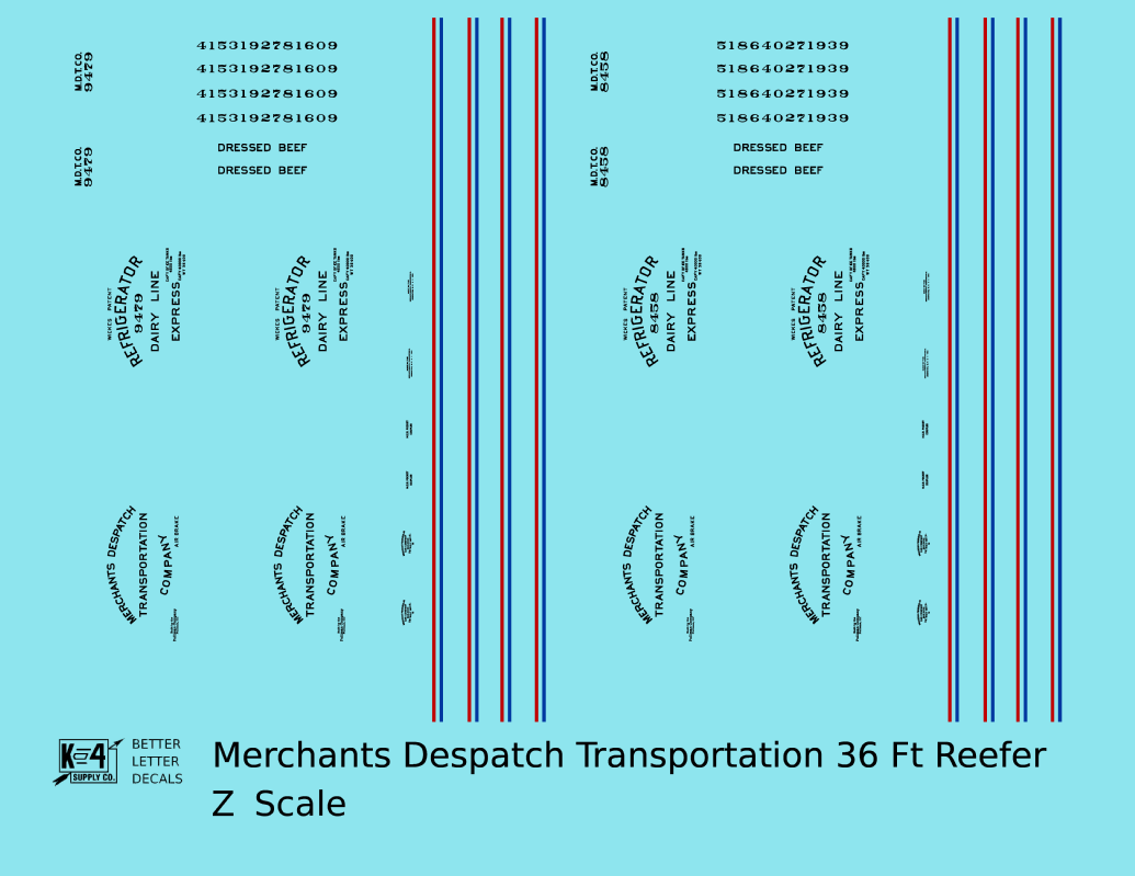 Merchants Despatch MDT Wood Ice Reefer  Early Paint Scheme