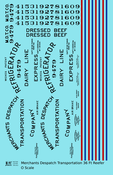Merchants Despatch MDT Wood Ice Reefer  Early Paint Scheme