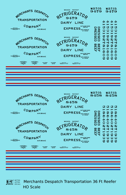 Merchants Despatch MDT Wood Ice Reefer  Early Paint Scheme