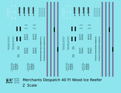 Merchants Despatch MDT Wood Ice Reefer  Roman Lettering