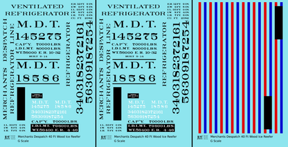 Merchants Despatch MDT Wood Ice Reefer  Roman Lettering