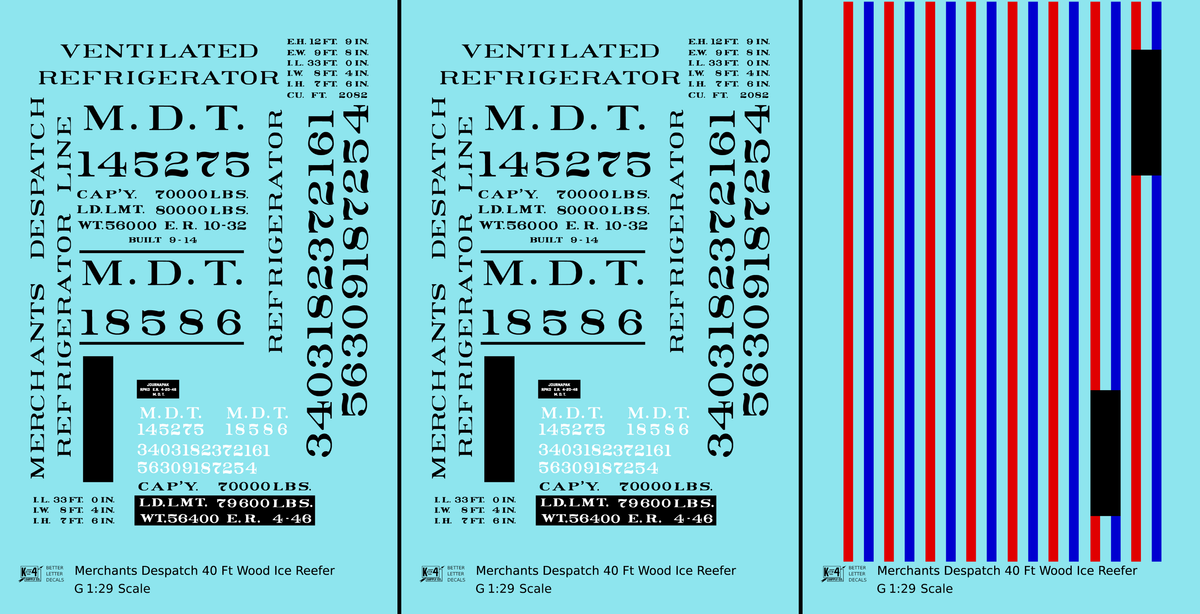 Merchants Despatch MDT Wood Ice Reefer  Roman Lettering