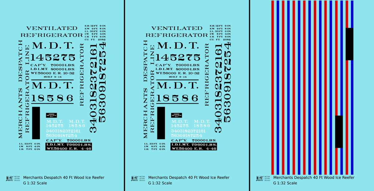Merchants Despatch MDT Wood Ice Reefer  Roman Lettering