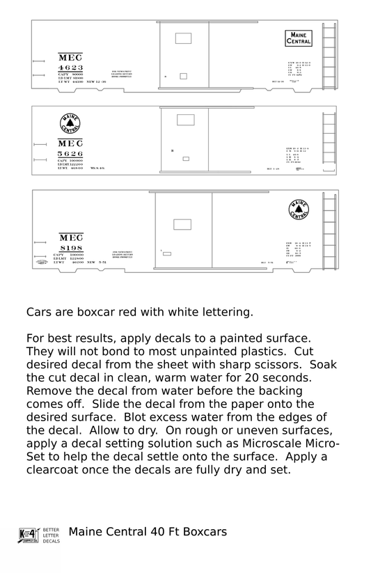 Maine Central 40 Ft Boxcar White