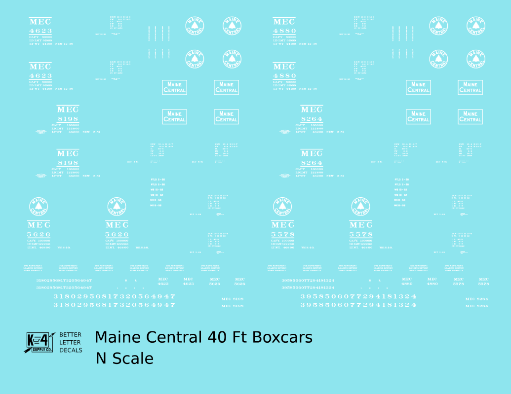 Maine Central 40 Ft Boxcar White