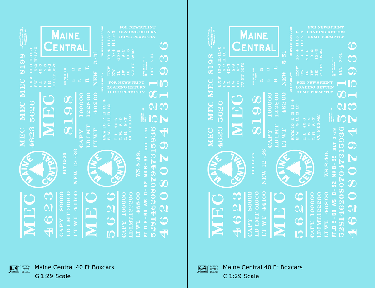 Maine Central 40 Ft Boxcar White