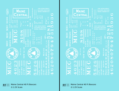 Maine Central 40 Ft Boxcar White