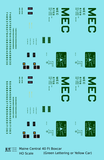 Maine Central 40 Ft Steel Boxcar Green For Yellow Car - Decal - Choose Scale